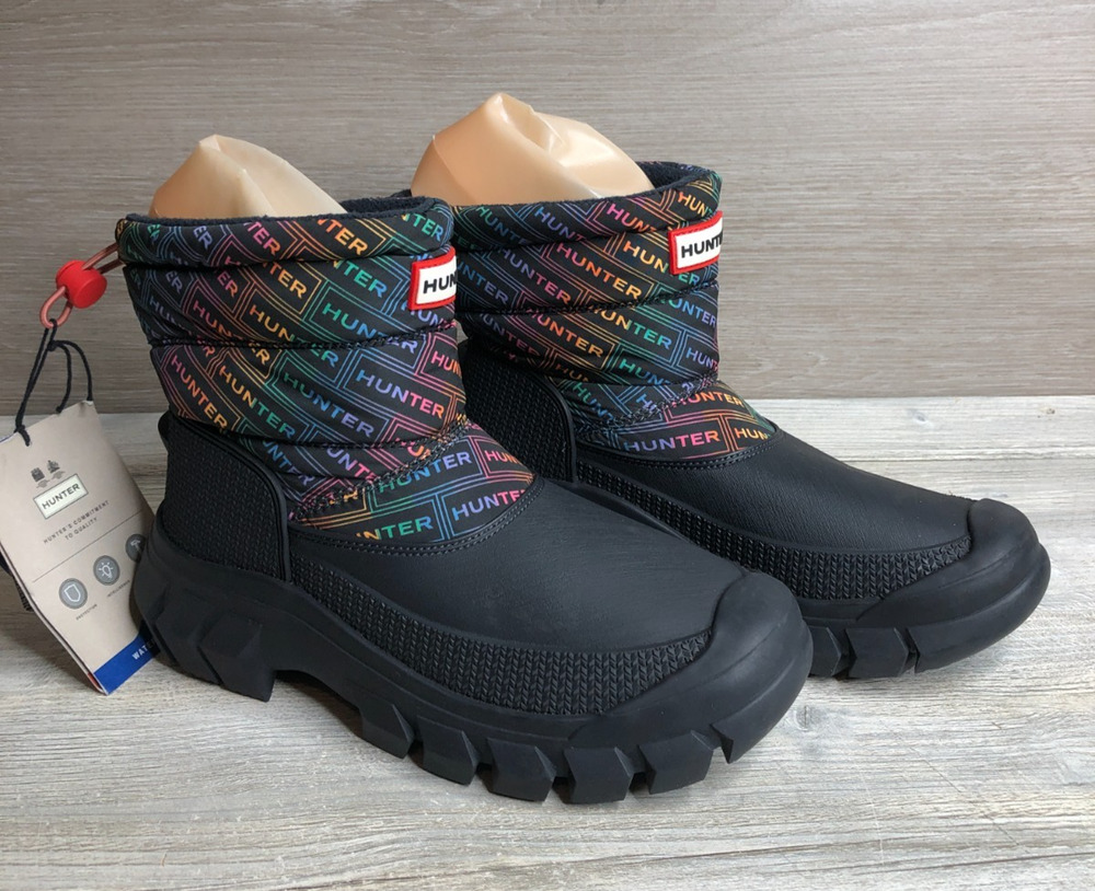 Hunter Intrepid Rainbow Logo Insulated Waterproof Short Boots Women’s Size 5